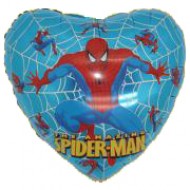 Spiderman licens hjerte folie ballon 22" (u/helium)